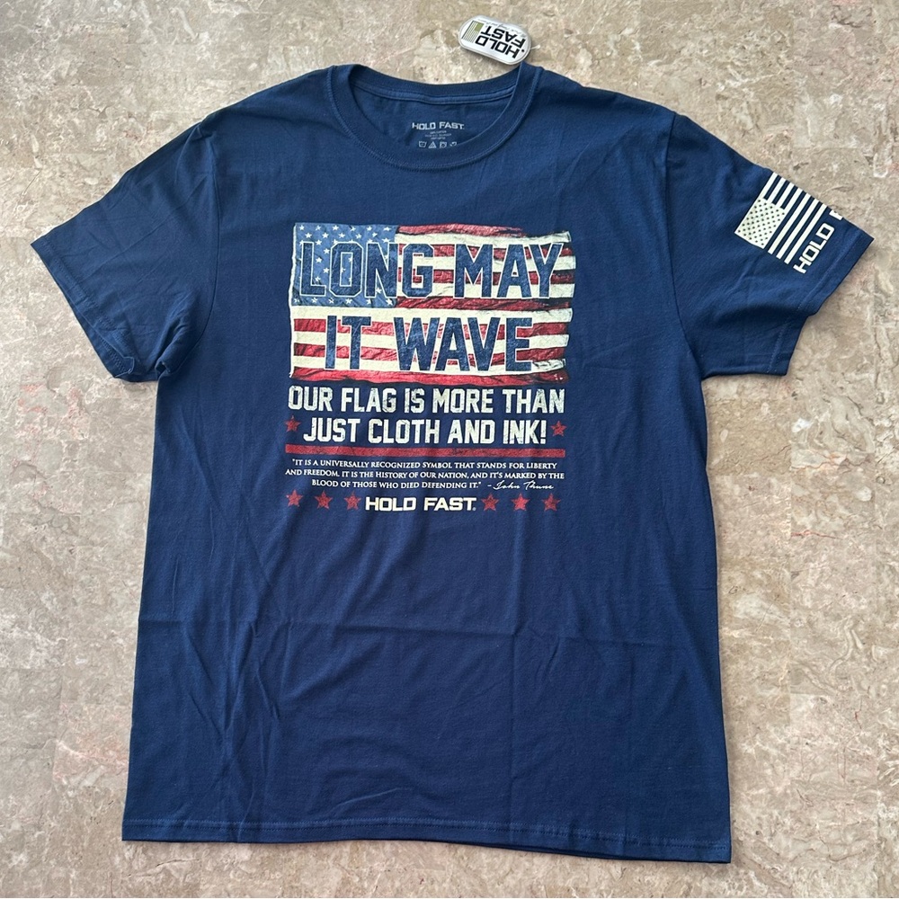 Hold Fast Patriotic T-shirt Unisex Men's Size L 100% Cotton American